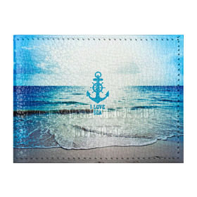 Обложка для студенческого билета с принтом I love sea в Тюмени, натуральная кожа | Размер: 11*8 см; Печать на всей внешней стороне | Тематика изображения на принте: sea | вода | волны | лето | море | океан | солнце | якорь