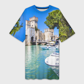 Платье-футболка 3D с принтом Италия в Тюмени,  |  | europe | italy | вода | европа | ес | италия | каникулы | катера | отдых | отпуск | пляж | солнце | туризм