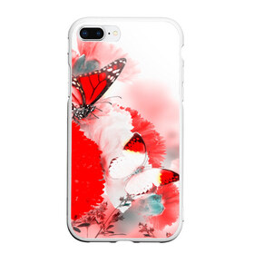 Чехол для iPhone 7Plus/8 Plus матовый с принтом Цветы в Тюмени, Силикон | Область печати: задняя сторона чехла, без боковых панелей | бабочка | лепесток | природа | цветок | яркая