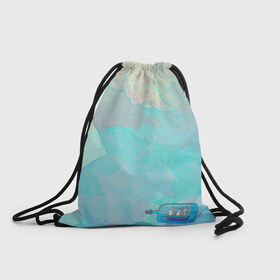 Рюкзак-мешок 3D с принтом Корабль в бутылке в Тюмени, 100% полиэстер | плотность ткани — 200 г/м2, размер — 35 х 45 см; лямки — толстые шнурки, застежка на шнуровке, без карманов и подкладки | акварель | арт | бутылка | корабль | море