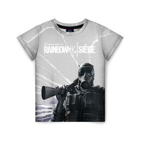 Детская футболка 3D с принтом Rainbow в Тюмени, 100% гипоаллергенный полиэфир | прямой крой, круглый вырез горловины, длина до линии бедер, чуть спущенное плечо, ткань немного тянется | Тематика изображения на принте: rainbow six siege