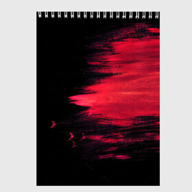 Скетчбук с принтом Краска в Тюмени, 100% бумага
 | 48 листов, плотность листов — 100 г/м2, плотность картонной обложки — 250 г/м2. Листы скреплены сверху удобной пружинной спиралью | красный | потертости | черный