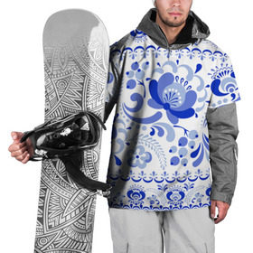 Накидка на куртку 3D с принтом Гжель 2 в Тюмени, 100% полиэстер |  | роспись | россия | русь | узор