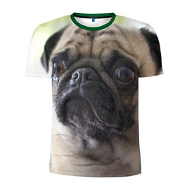 Мужская футболка 3D спортивная с принтом Мопс в Тюмени, 100% полиэстер с улучшенными характеристиками | приталенный силуэт, круглая горловина, широкие плечи, сужается к линии бедра | мопс | мопсы | собака | собаки
