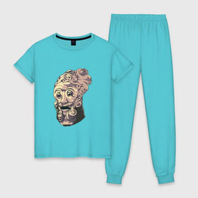 Женская пижама хлопок с принтом Giant Dad 2 в Тюмени, 100% хлопок | брюки и футболка прямого кроя, без карманов, на брюках мягкая резинка на поясе и по низу штанин | 2 | 3 | casual | daddy | dark souls | ds2 | ds3 | дарк соулс | дс