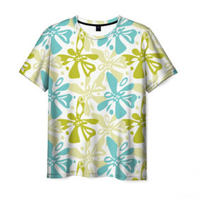 Мужская футболка 3D с принтом Гавайская в Тюмени, 100% полиэфир | прямой крой, круглый вырез горловины, длина до линии бедер | гавайи | растительный орнамент | рубашка
