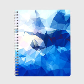 Тетрадь с принтом Абстракция в Тюмени, 100% бумага | 48 листов, плотность листов — 60 г/м2, плотность картонной обложки — 250 г/м2. Листы скреплены сбоку удобной пружинной спиралью. Уголки страниц и обложки скругленные. Цвет линий — светло-серый
 | полигоны | синий | треугольники