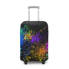 Чехол для чемодана 3D с принтом Брызги красок в Тюмени, 86% полиэфир, 14% спандекс | двустороннее нанесение принта, прорези для ручек и колес | кляксы | цветной | яркий