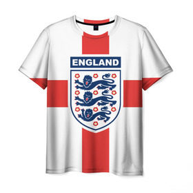 Мужская футболка 3D с принтом Сборная Англии в Тюмени, 100% полиэфир | прямой крой, круглый вырез горловины, длина до линии бедер | england | англия | европы | мира | футбол | чемпионат