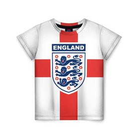 Детская футболка 3D с принтом Сборная Англии в Тюмени, 100% гипоаллергенный полиэфир | прямой крой, круглый вырез горловины, длина до линии бедер, чуть спущенное плечо, ткань немного тянется | england | англия | европы | мира | футбол | чемпионат