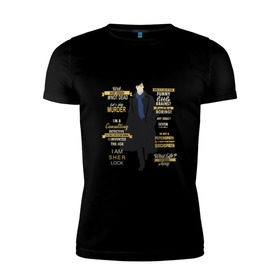 Мужская футболка премиум с принтом Шерлок в Тюмени, 92% хлопок, 8% лайкра | приталенный силуэт, круглый вырез ворота, длина до линии бедра, короткий рукав | sherlock | шерлок