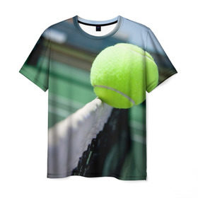 Мужская футболка 3D с принтом Теннис в Тюмени, 100% полиэфир | прямой крой, круглый вырез горловины, длина до линии бедер | надаль | тенис