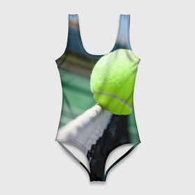 Купальник-боди 3D с принтом Теннис в Тюмени, 82% полиэстер, 18% эластан | Круглая горловина, круглый вырез на спине | надаль | тенис