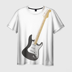 Мужская футболка 3D с принтом Электрогитара в Тюмени, 100% полиэфир | прямой крой, круглый вырез горловины, длина до линии бедер | Тематика изображения на принте: 