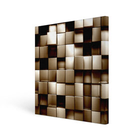 Холст квадратный с принтом Кубики в Тюмени, 100% ПВХ |  | серый | текстура