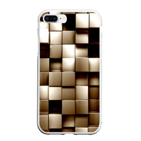 Чехол для iPhone 7Plus/8 Plus матовый с принтом Кубики в Тюмени, Силикон | Область печати: задняя сторона чехла, без боковых панелей | серый | текстура