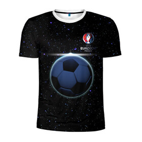 Мужская футболка 3D спортивная с принтом Евро 2016 01 (Космос) в Тюмени, 100% полиэстер с улучшенными характеристиками | приталенный силуэт, круглая горловина, широкие плечи, сужается к линии бедра | 