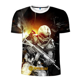 Мужская футболка 3D спортивная с принтом WFFuture Exo Future Soldier в Тюмени, 100% полиэстер с улучшенными характеристиками | приталенный силуэт, круглая горловина, широкие плечи, сужается к линии бедра | Тематика изображения на принте: 