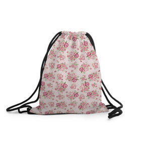 Рюкзак-мешок 3D с принтом Fashion sweet flower в Тюмени, 100% полиэстер | плотность ткани — 200 г/м2, размер — 35 х 45 см; лямки — толстые шнурки, застежка на шнуровке, без карманов и подкладки | паттерны | розовый | розы | узор