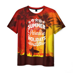 Мужская футболка 3D с принтом Summer Surf 2 в Тюмени, 100% полиэфир | прямой крой, круглый вырез горловины, длина до линии бедер | beach | party | summer | swag | trend | вечеринка | лето | популярное | сваг | свег | тренд | хит