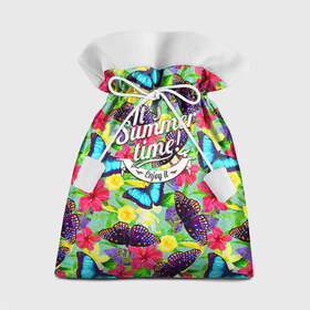 Подарочный 3D мешок с принтом Summer Butterflies 2 в Тюмени, 100% полиэстер | Размер: 29*39 см | Тематика изображения на принте: 