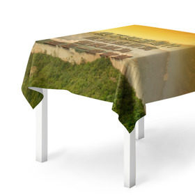 Скатерть 3D с принтом Великая Китайская стена в Тюмени, 100% полиэстер (ткань не мнется и не растягивается) | Размер: 150*150 см | Тематика изображения на принте: иероглифы | китай