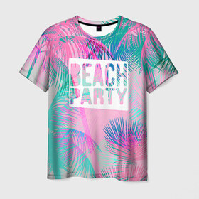 Мужская футболка 3D с принтом Beach Party 2 в Тюмени, 100% полиэфир | прямой крой, круглый вырез горловины, длина до линии бедер | beach | party | summer | swag | trend | вечеринка | лето | популярное | сваг | свег | тренд | хит