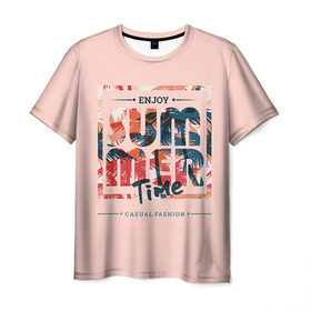 Мужская футболка 3D с принтом Summer time part 2 в Тюмени, 100% полиэфир | прямой крой, круглый вырез горловины, длина до линии бедер | 