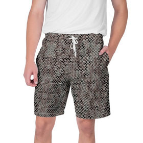 Мужские шорты 3D с принтом Кольчуга в Тюмени,  полиэстер 100% | прямой крой, два кармана без застежек по бокам. Мягкая трикотажная резинка на поясе, внутри которой широкие завязки. Длина чуть выше колен | броня | железо | металл | текстура