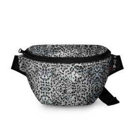 Поясная сумка 3D с принтом White Jaguar в Тюмени, 100% полиэстер | плотная ткань, ремень с регулируемой длиной, внутри несколько карманов для мелочей, основное отделение и карман с обратной стороны сумки застегиваются на молнию | барс | леопард | ягуар