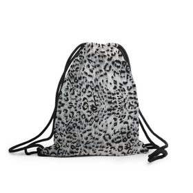 Рюкзак-мешок 3D с принтом White Jaguar в Тюмени, 100% полиэстер | плотность ткани — 200 г/м2, размер — 35 х 45 см; лямки — толстые шнурки, застежка на шнуровке, без карманов и подкладки | барс | леопард | ягуар