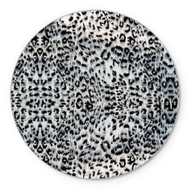 Коврик круглый с принтом White Jaguar в Тюмени, резина и полиэстер | круглая форма, изображение наносится на всю лицевую часть | Тематика изображения на принте: барс | леопард | ягуар