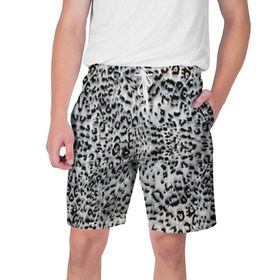 Мужские шорты 3D с принтом White Jaguar в Тюмени,  полиэстер 100% | прямой крой, два кармана без застежек по бокам. Мягкая трикотажная резинка на поясе, внутри которой широкие завязки. Длина чуть выше колен | Тематика изображения на принте: барс | леопард | ягуар
