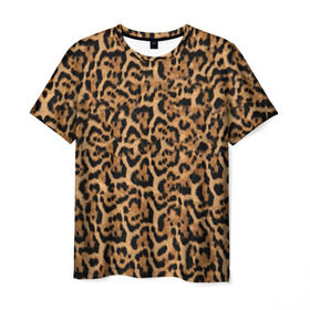 Мужская футболка 3D с принтом Jaguar в Тюмени, 100% полиэфир | прямой крой, круглый вырез горловины, длина до линии бедер | оцелот | пума | текстура | ягуар