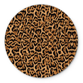 Коврик круглый с принтом Jaguar в Тюмени, резина и полиэстер | круглая форма, изображение наносится на всю лицевую часть | оцелот | пума | текстура | ягуар