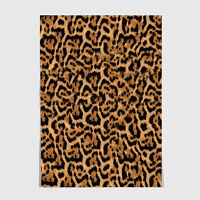 Постер с принтом Jaguar в Тюмени, 100% бумага
 | бумага, плотность 150 мг. Матовая, но за счет высокого коэффициента гладкости имеет небольшой блеск и дает на свету блики, но в отличии от глянцевой бумаги не покрыта лаком | оцелот | пума | текстура | ягуар
