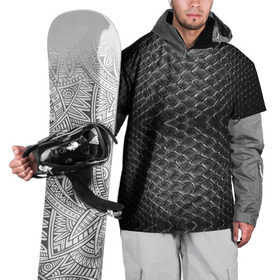 Накидка на куртку 3D с принтом Черная кожа в Тюмени, 100% полиэстер |  | змея | текстура