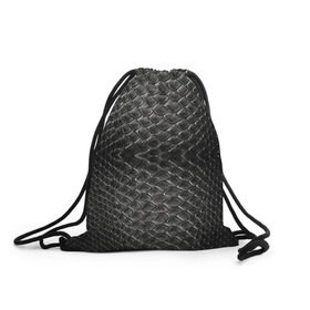 Рюкзак-мешок 3D с принтом Черная кожа в Тюмени, 100% полиэстер | плотность ткани — 200 г/м2, размер — 35 х 45 см; лямки — толстые шнурки, застежка на шнуровке, без карманов и подкладки | змея | текстура