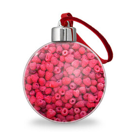 Ёлочный шар с принтом Малинки в Тюмени, Пластик | Диаметр: 77 мм | raspberry | летняя | ягодн