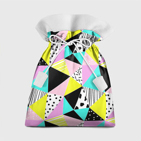 Подарочный 3D мешок с принтом Треугольнички в Тюмени, 100% полиэстер | Размер: 29*39 см | лоскутное шитье | полигоны | разноцветный | яркий