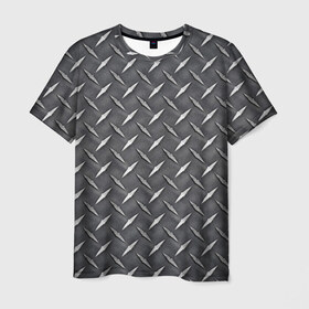 Мужская футболка 3D с принтом Лист металла в Тюмени, 100% полиэфир | прямой крой, круглый вырез горловины, длина до линии бедер | железо | металл