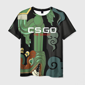 Мужская футболка 3D с принтом cs:go - Fire Serpent (Огненный змей) в Тюмени, 100% полиэфир | прямой крой, круглый вырез горловины, длина до линии бедер | cs | csgo | fire | go | serpent огненный | змей | кс