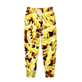Мужские брюки 3D с принтом Макароны в Тюмени, 100% полиэстер | манжеты по низу, эластичный пояс регулируется шнурком, по бокам два кармана без застежек, внутренняя часть кармана из мелкой сетки | еда | макароны | паста | хлебные