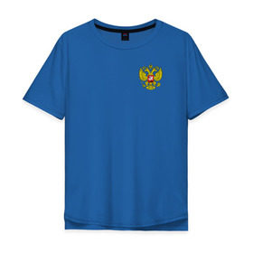 Мужская футболка хлопок Oversize с принтом Сборная РФ 2016 в Тюмени, 100% хлопок | свободный крой, круглый ворот, “спинка” длиннее передней части | russia | герб | россия | рф | сборная | футбол