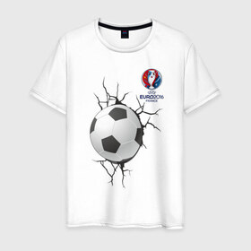 Мужская футболка хлопок с принтом iВратарь. Евро 2016 в Тюмени, 100% хлопок | прямой крой, круглый вырез горловины, длина до линии бедер, слегка спущенное плечо. | 