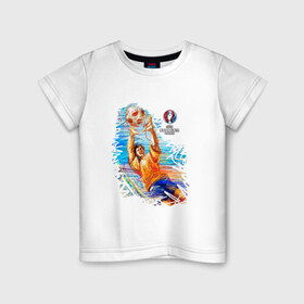 Детская футболка хлопок с принтом Вратарь. Евро 2016 в Тюмени, 100% хлопок | круглый вырез горловины, полуприлегающий силуэт, длина до линии бедер | euro | euro 2016 | евро | евро 2016 | футбол | че 2016 | чемпионат европы по футболу 2016