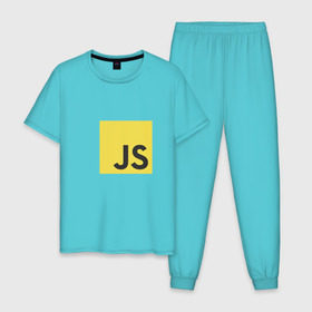 Мужская пижама хлопок с принтом JS return true, (black) в Тюмени, 100% хлопок | брюки и футболка прямого кроя, без карманов, на брюках мягкая резинка на поясе и по низу штанин
 | Тематика изображения на принте: javascript | js | программист