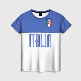 Женская футболка 3D с принтом Сборная Италии по футболу в Тюмени, 100% полиэфир ( синтетическое хлопкоподобное полотно) | прямой крой, круглый вырез горловины, длина до линии бедер | европы | италия