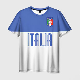 Мужская футболка 3D с принтом Сборная Италии по футболу в Тюмени, 100% полиэфир | прямой крой, круглый вырез горловины, длина до линии бедер | европы | италия