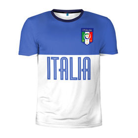 Мужская футболка 3D спортивная с принтом Сборная Италии по футболу в Тюмени, 100% полиэстер с улучшенными характеристиками | приталенный силуэт, круглая горловина, широкие плечи, сужается к линии бедра | европы | италия